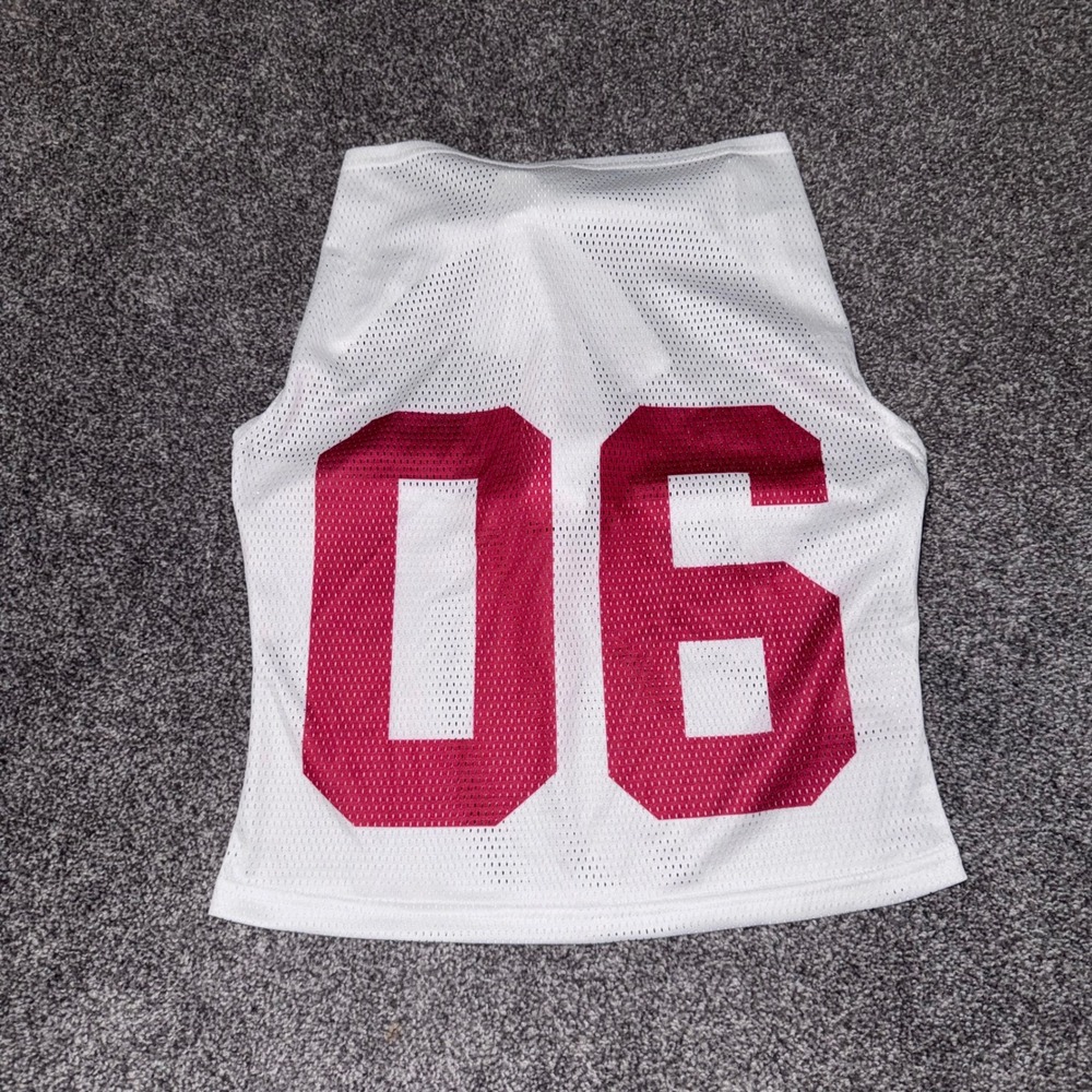 Fashion Nova Women's NWT Tailgater Team Halter Top White Mesh Size Medium